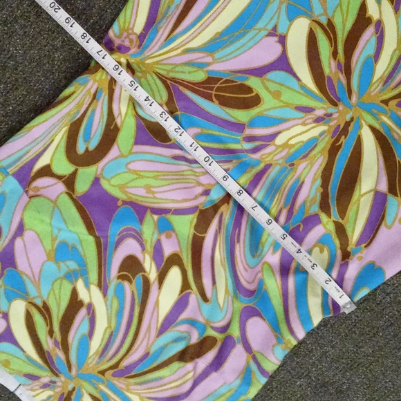 💜VTG Milly💜 - Multicolor Retro Floral Print Shift Dress - Picture 13 of 15